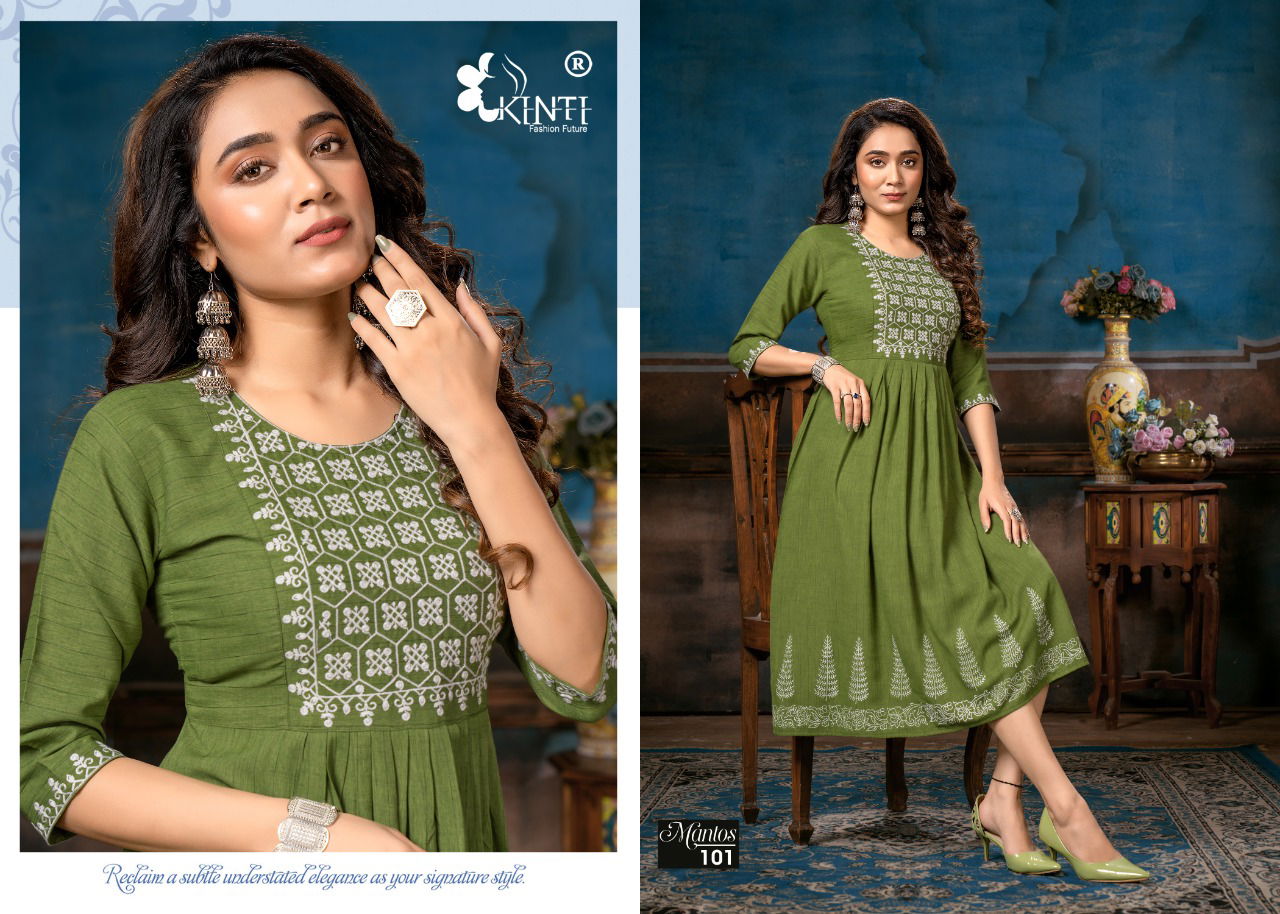 Kinti Mantos Designer Fancy Ethnic Wear Embroidery Kurti Collection